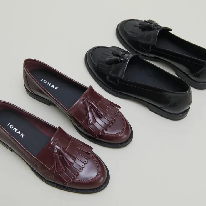 Women Tassel Loafers Burgundy JONAK Loafers