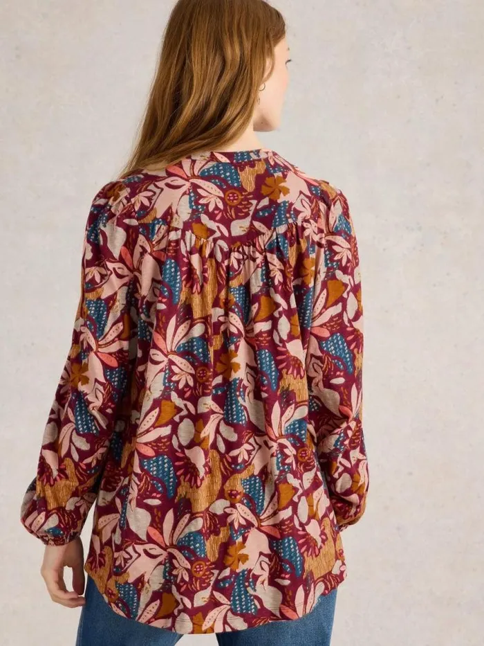 Women TERESA LONGLINE SHIRT Plum Purple Print White Stuff Shirts and Blouses Women TERESA LONGLINE SHIRT Plum Purple Print White Stuff Shirts and Blouses