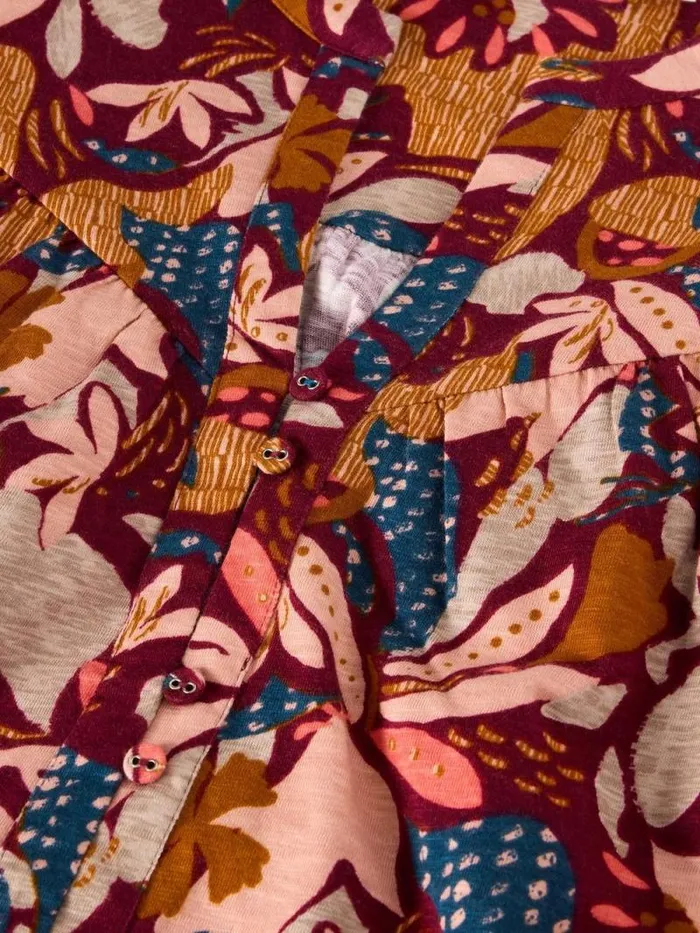 Women TERESA LONGLINE SHIRT Plum Purple Print White Stuff Shirts and Blouses Women TERESA LONGLINE SHIRT Plum Purple Print White Stuff Shirts and Blouses
