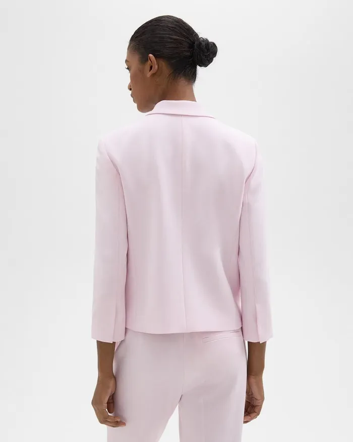 Women Theory Blazers Jackets Boxy Patch Pocket Blazer In Admiral Crepe Bloom
