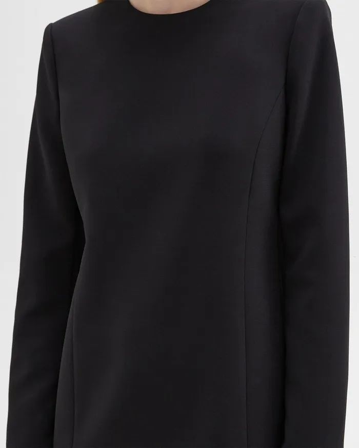Women Theory Dresses Mini Tunic Dress In Crepe Black