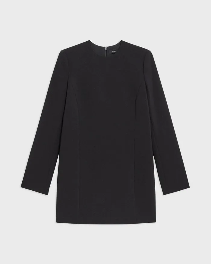 Women Theory Dresses Mini Tunic Dress In Crepe Black
