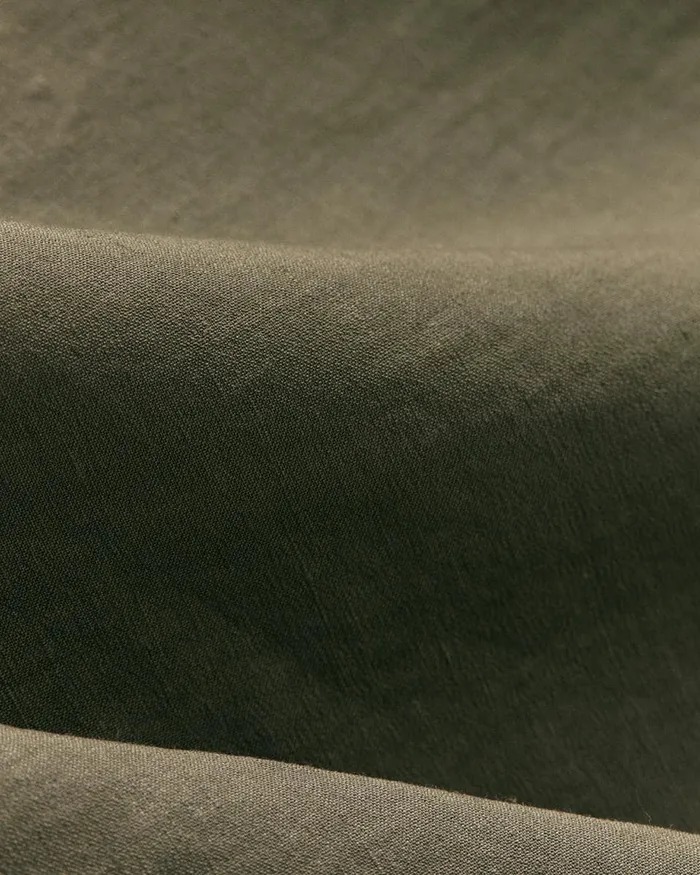 Women Theory Dresses VNeck Volume Dress In Good Linen Dark Olive