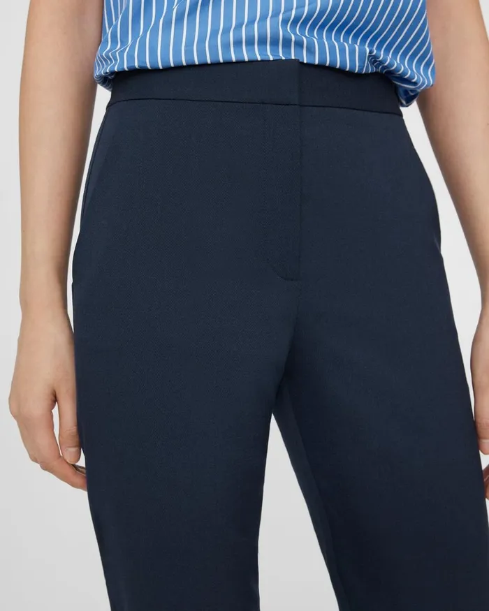 Women Theory Pants Fitted Pant In Textured Gabardine Baltic