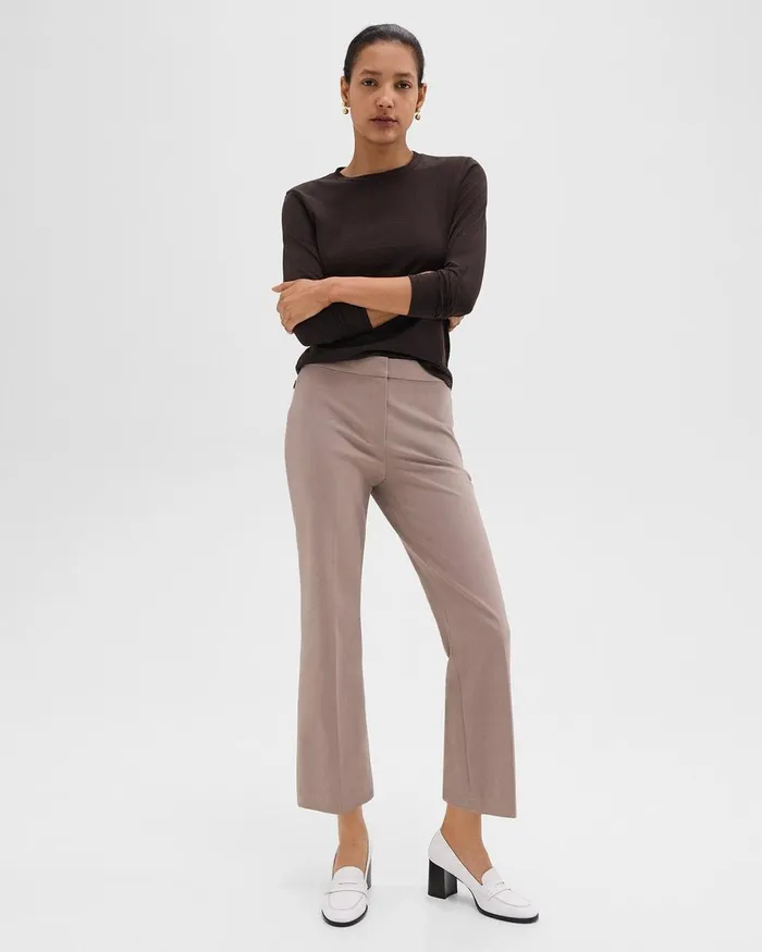 Women Theory Pants Kick Pant In Stretch Cotton Cinder