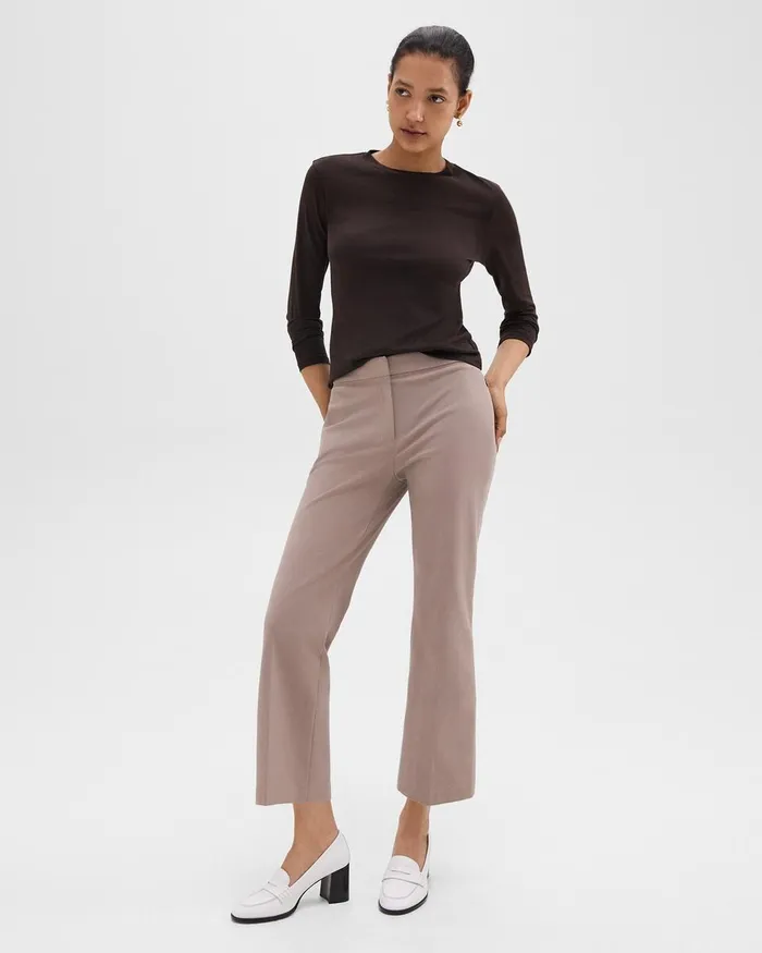 Women Theory Pants Kick Pant In Stretch Cotton Cinder
