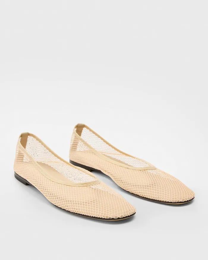 Women Theory Shoes Ballet Flat In Mesh Light Nude
