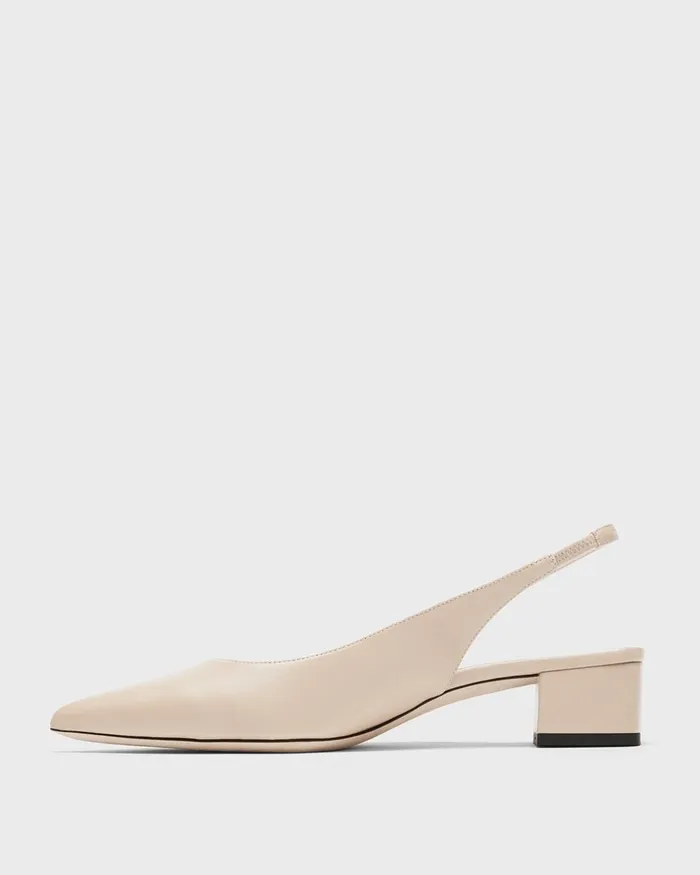 Women Theory Shoes Slingback Pump In Leather Light Nude