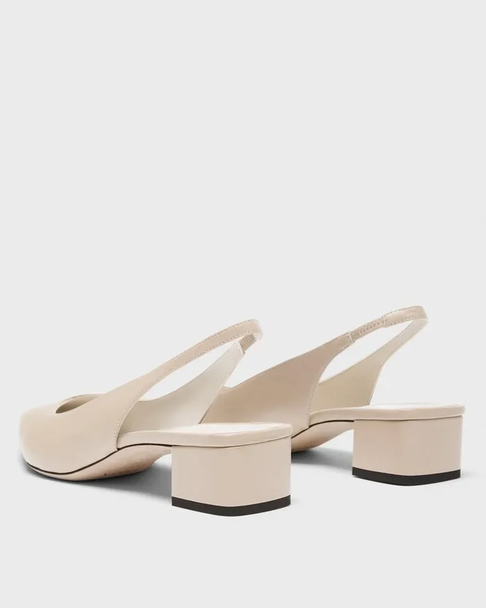 Women Theory Shoes Slingback Pump In Leather Light Nude