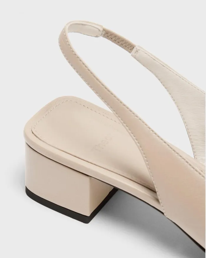 Women Theory Shoes Slingback Pump In Leather Light Nude