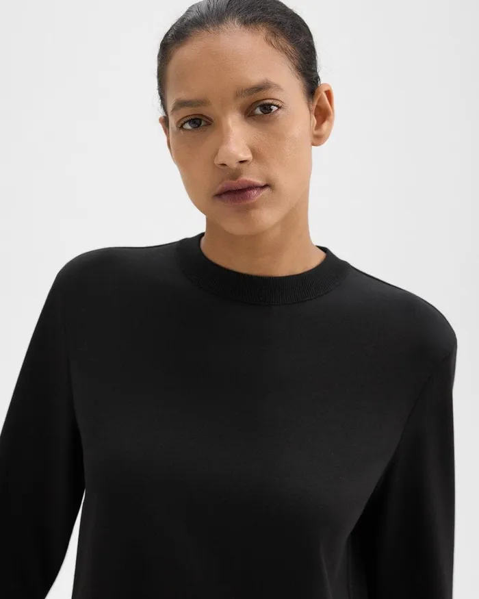 Women Theory TShirts Tank Tops ALine Sweatshirt In DoubleKnit Jersey Black