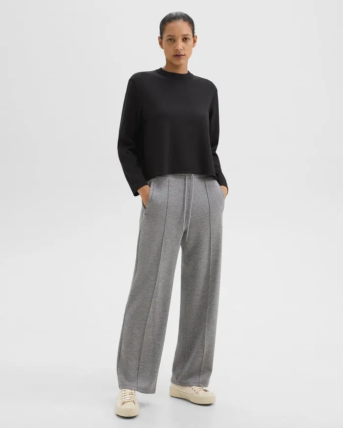 Women Theory TShirts Tank Tops ALine Sweatshirt In DoubleKnit Jersey Black