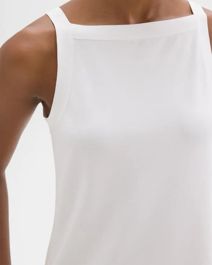 Women Theory TShirts Tank Tops Square Neck Tank In Interlock Knit White
