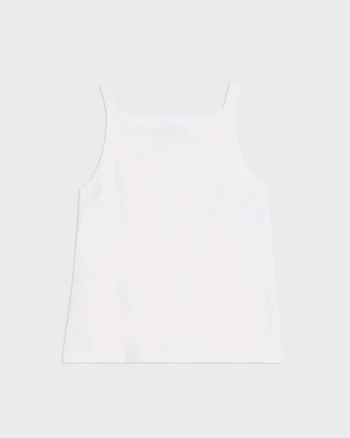 Women Theory TShirts Tank Tops Square Neck Tank In Interlock Knit White