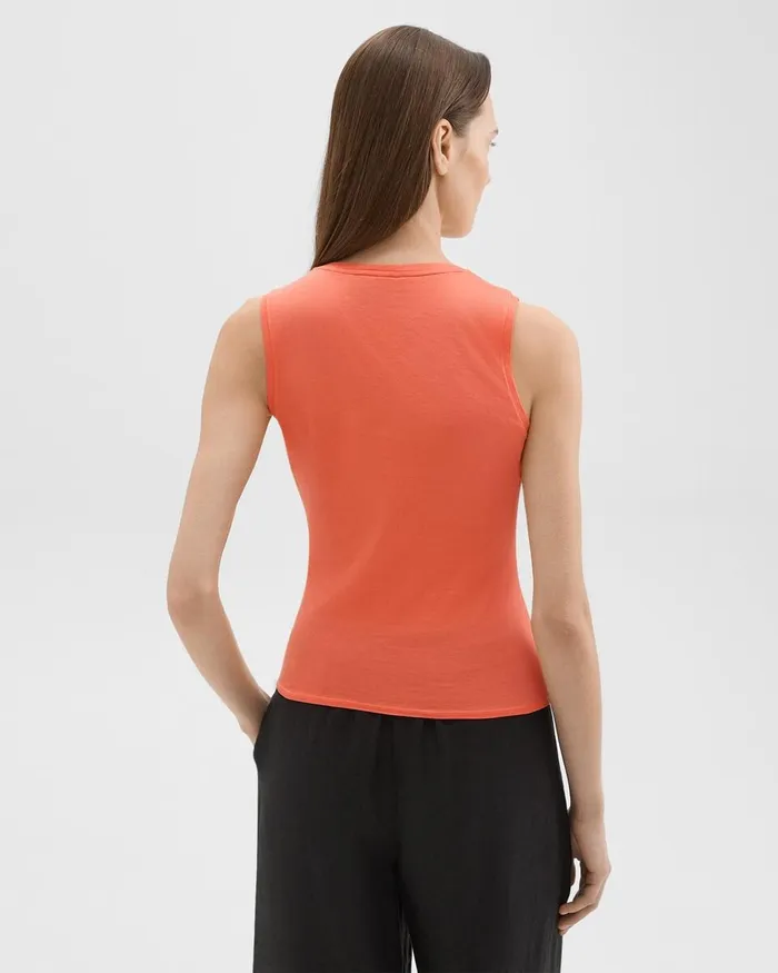 Women Theory TShirts Tank Tops Tiny Tank In Organic Cotton Bright Coral