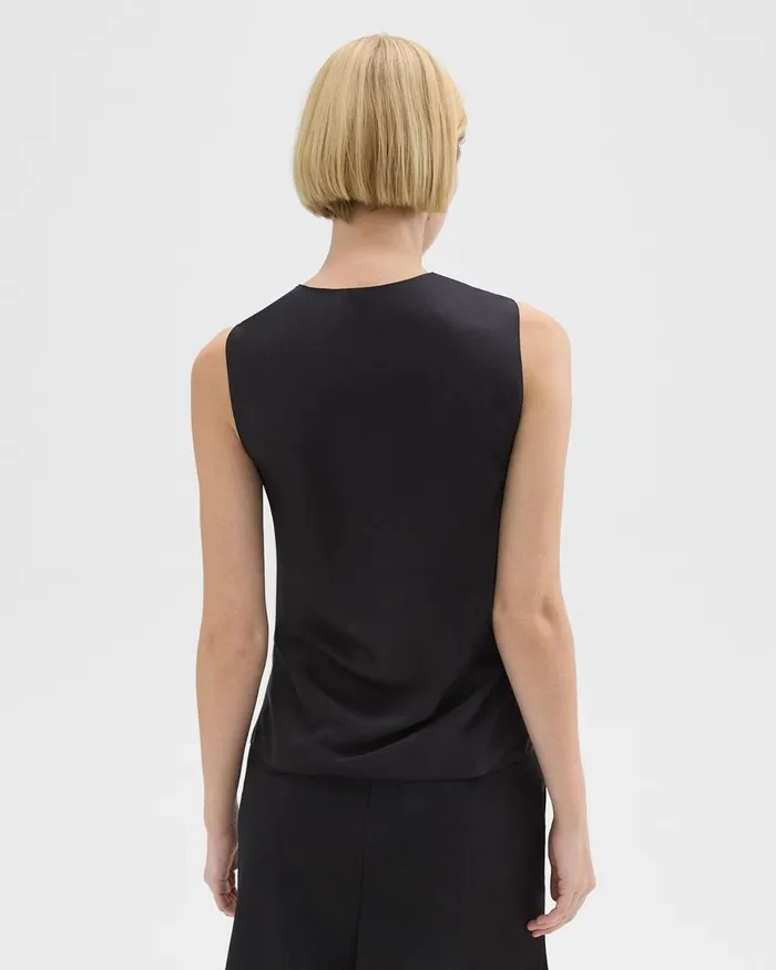 Women Theory Tops Twisted Sleeveless Top Black