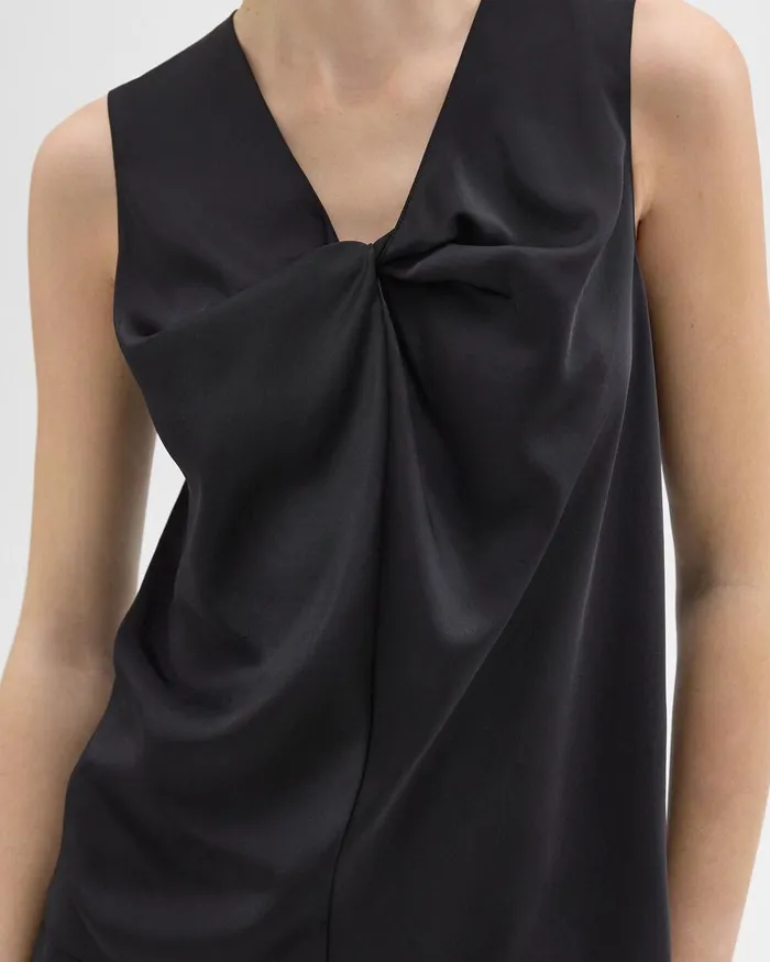 Women Theory Tops Twisted Sleeveless Top Black