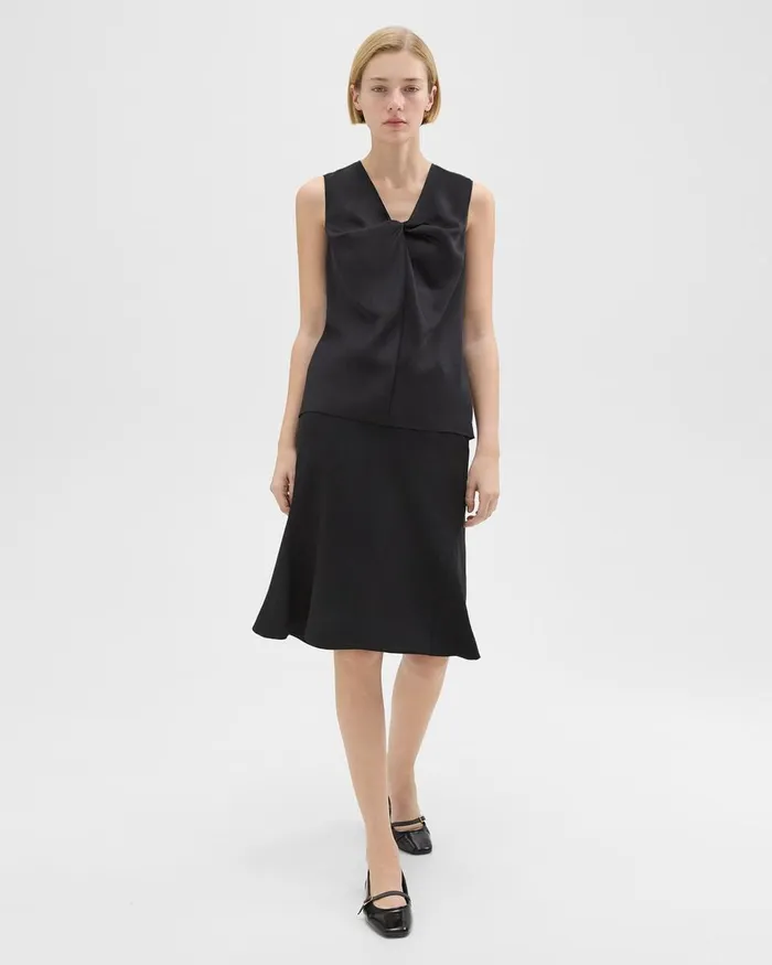Women Theory Tops Twisted Sleeveless Top Black