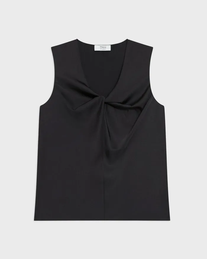 Women Theory Tops Twisted Sleeveless Top Black