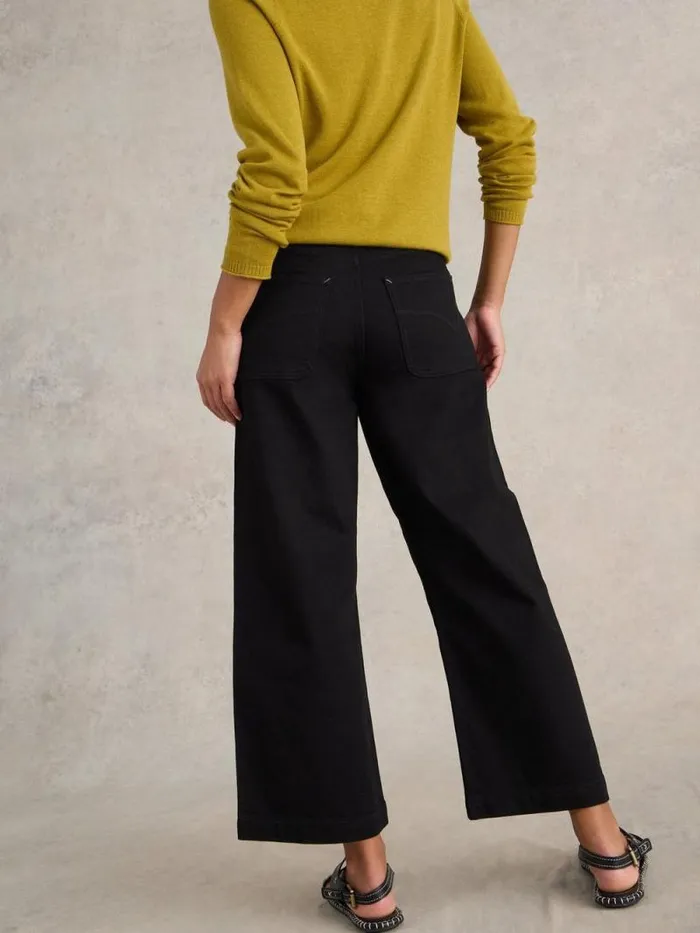 Women Tia Cropped Wide Leg Jean Pure Black White Stuff Jeans Women Tia Cropped Wide Leg Jean Pure Black White Stuff Jeans