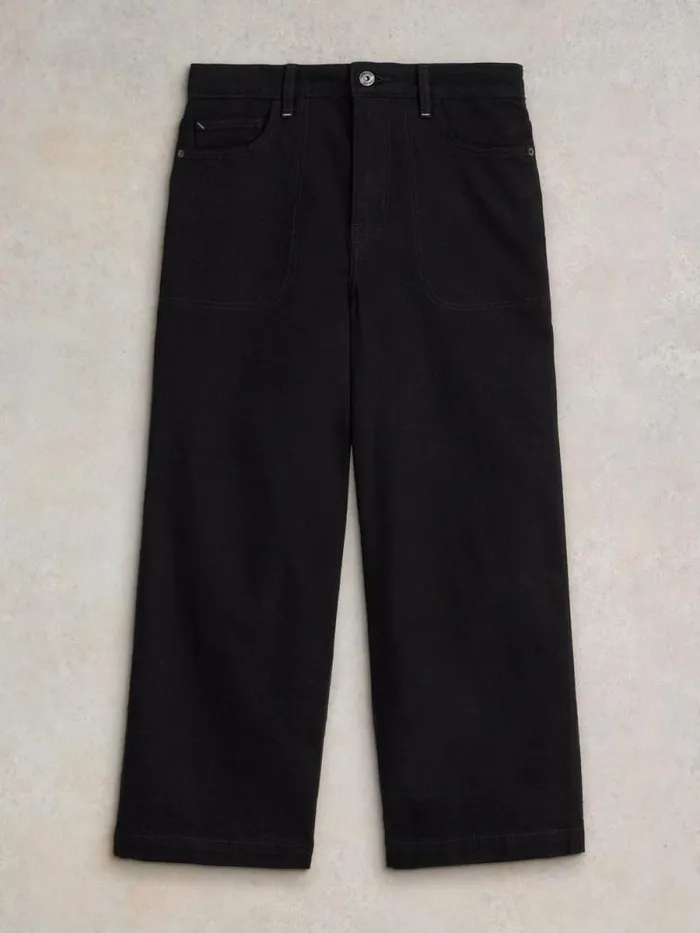 Women Tia Cropped Wide Leg Jean Pure Black White Stuff Jeans Women Tia Cropped Wide Leg Jean Pure Black White Stuff Jeans