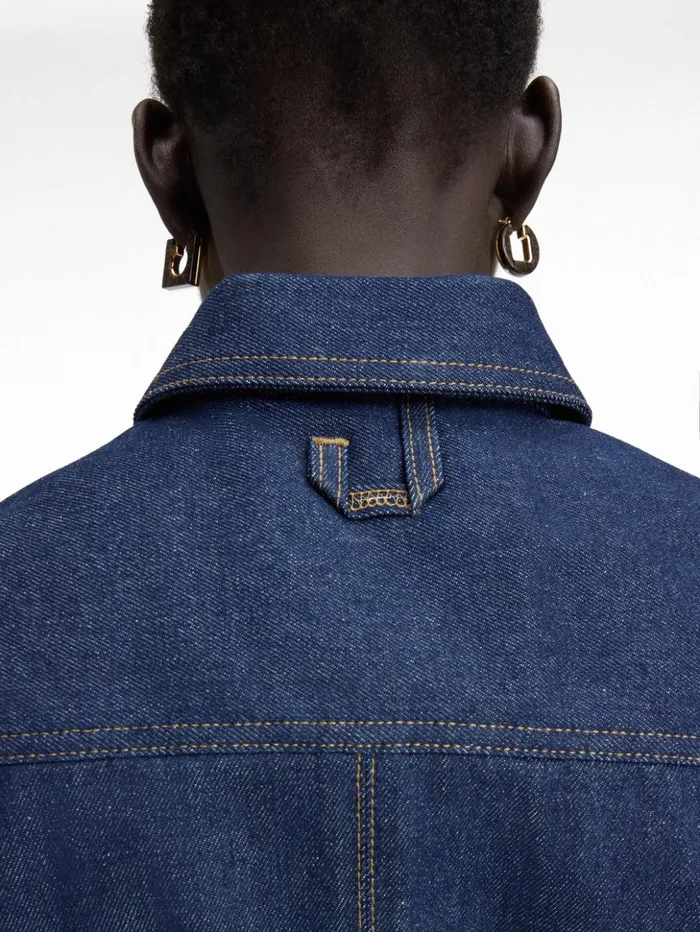Women Tops and Shirts JACQUEMUS The DeNmes Denim Top Navy Tabac Women Tops and Shirts JACQUEMUS The DeNmes Denim Top Navy Tabac