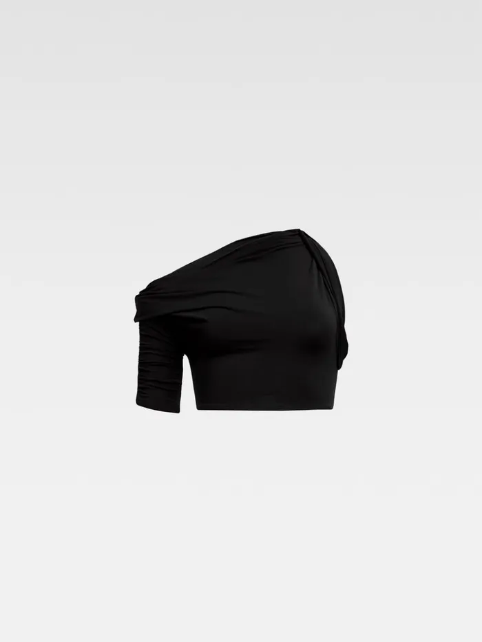 Women Tops and Shirts JACQUEMUS The Drapeado Top Black Women Tops and Shirts JACQUEMUS The Drapeado Top Black