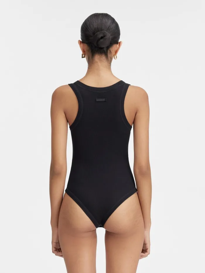 Women Tops and Shirts JACQUEMUS The Gros Grain Bodysuit Black Women Tops and Shirts JACQUEMUS The Gros Grain Bodysuit Black