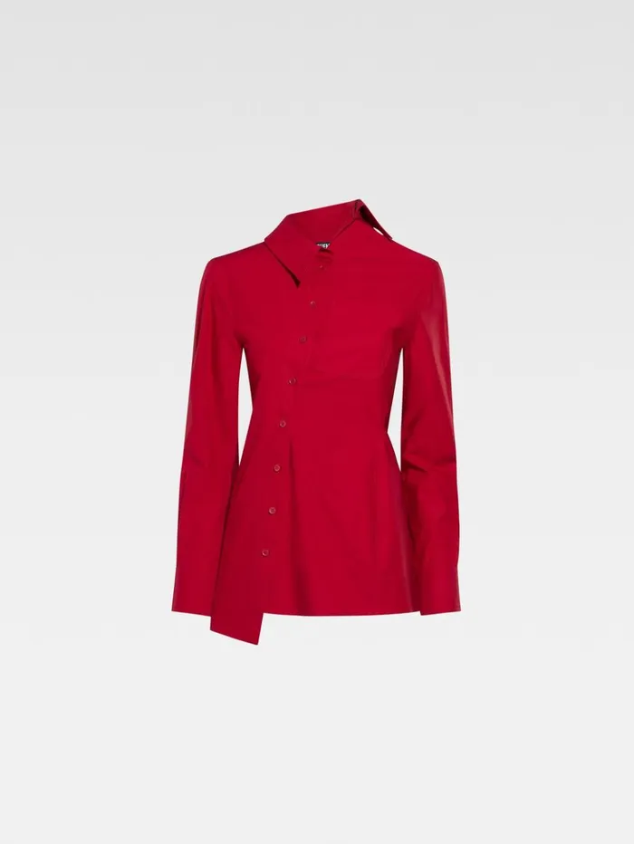 Women Tops and Shirts JACQUEMUS The Pablo Shirt Dark Red Women Tops and Shirts JACQUEMUS The Pablo Shirt Dark Red