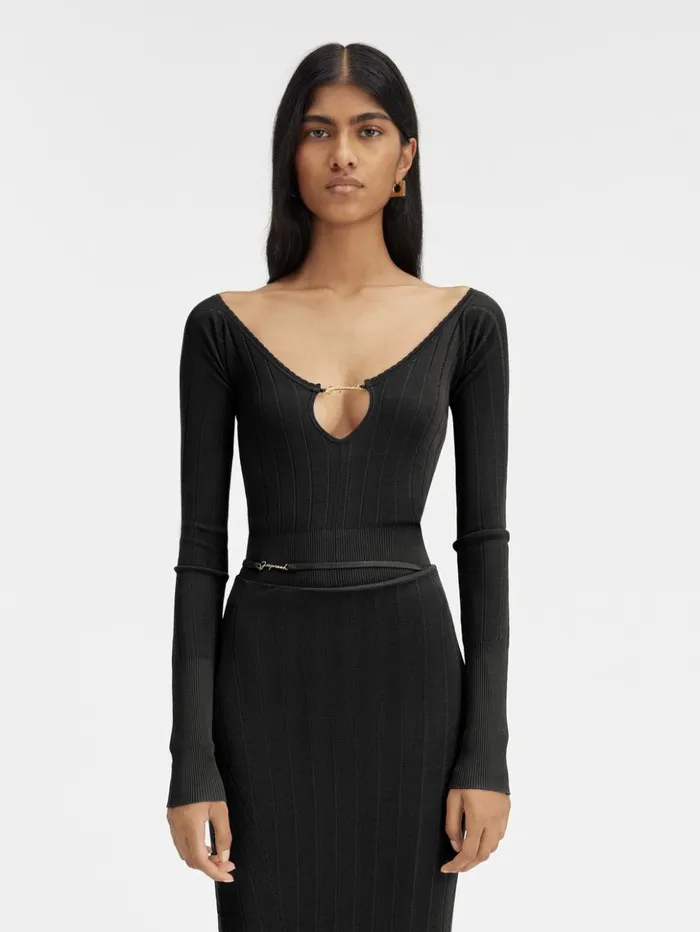 Women Tops and Shirts JACQUEMUS The Pral Top Black