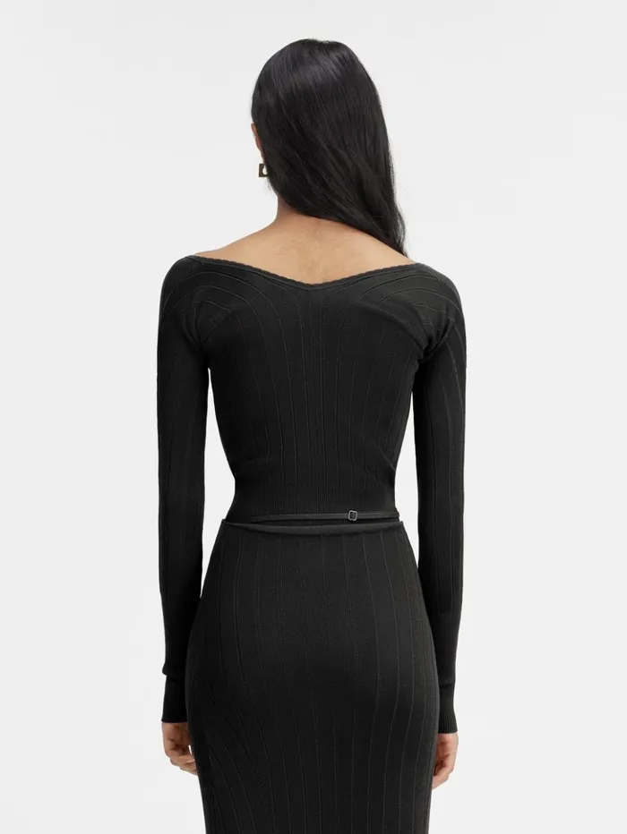 Women Tops and Shirts JACQUEMUS The Pral Top Black Women Tops and Shirts JACQUEMUS The Pral Top Black