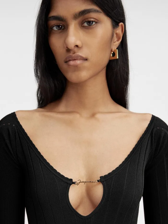 Women Tops and Shirts JACQUEMUS The Pral Top Black Women Tops and Shirts JACQUEMUS The Pral Top Black