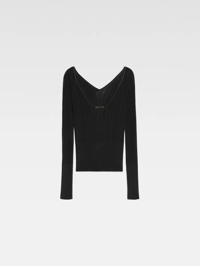 Women Tops and Shirts JACQUEMUS The Pral Top Black Women Tops and Shirts JACQUEMUS The Pral Top Black