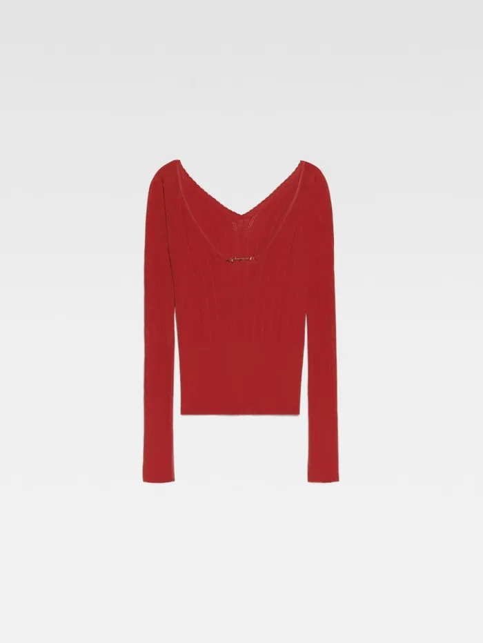 Women Tops and Shirts JACQUEMUS The Pral Top Dark Red Women Tops and Shirts JACQUEMUS The Pral Top Dark Red