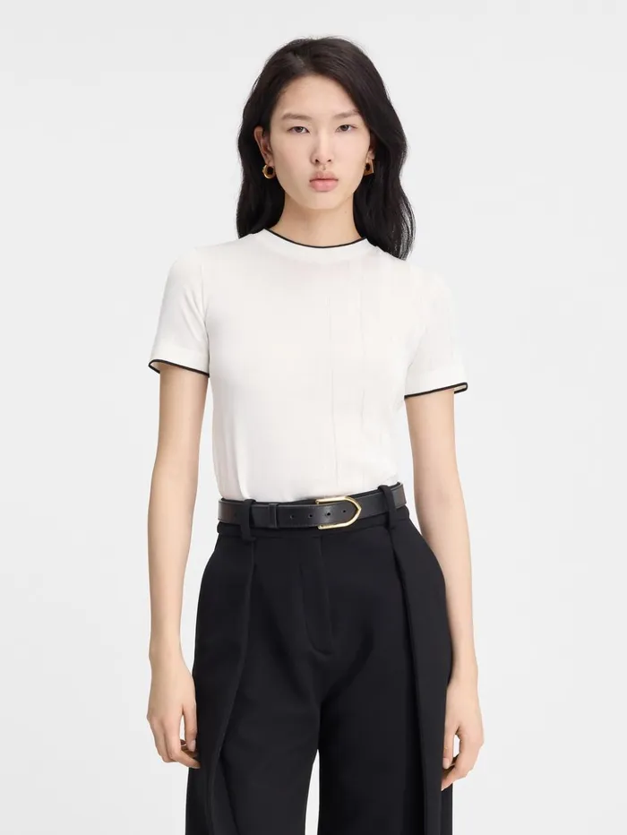 Women Tops and Shirts JACQUEMUS The Tricot Tshirt Offwhite