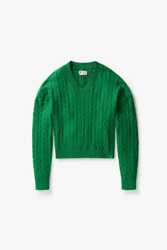 Women Tops and TShirts Fila Baseline Chunky VNeck Sweater 300 Amazon