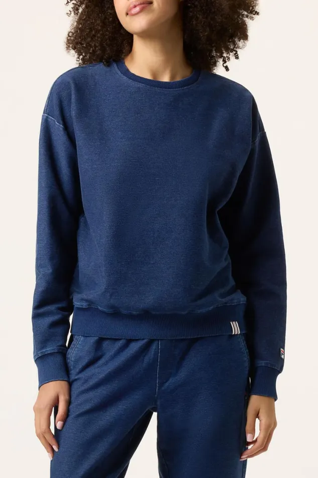 Women Tops and TShirts Fila Denim Crew Neck Top 401 Indigo Blue