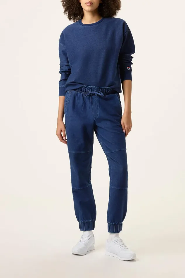 Women Tops and TShirts Fila Denim Crew Neck Top 401 Indigo Blue