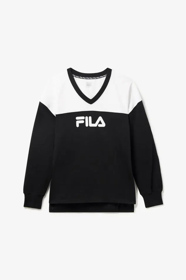 Women Tops and TShirts Fila Practice VNeck 013 Blackwhite