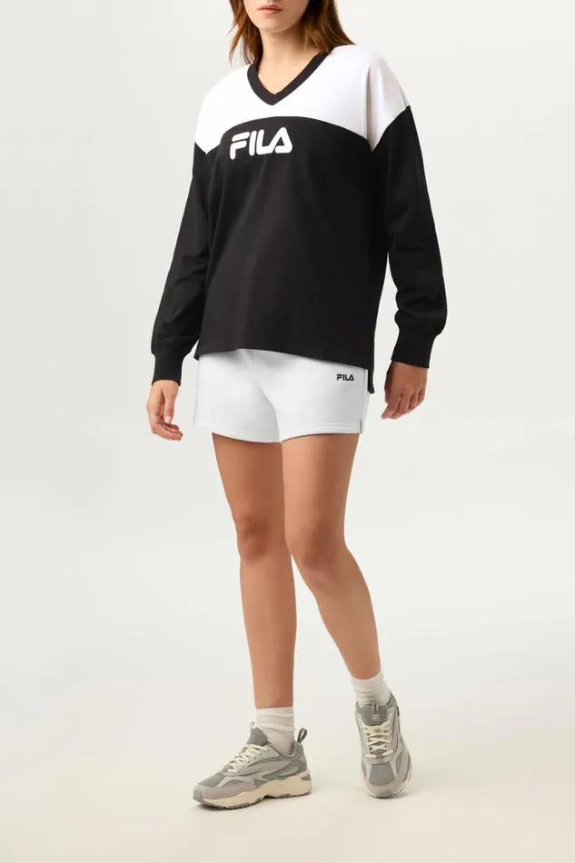 Women Tops and TShirts Fila Practice VNeck 013 Blackwhite Women Tops and TShirts Fila Practice VNeck 013 Blackwhite