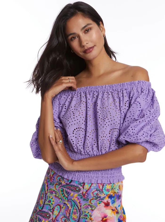 Women Tops Robert Graham ESME BLOUSE Lilac