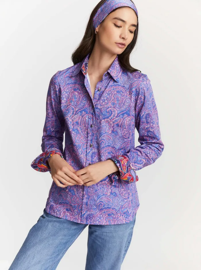 Women Tops Robert Graham PRISCILLA SHIRT Blue