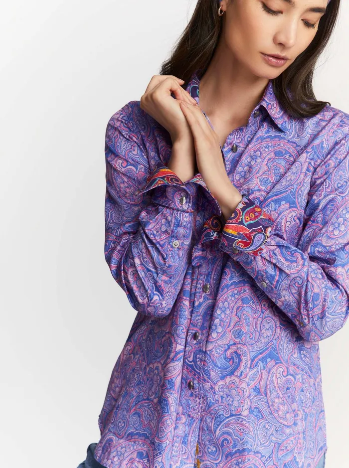 Women Tops Robert Graham PRISCILLA SHIRT Blue