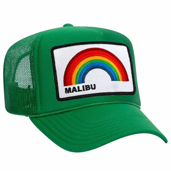 Women Trucker Hats Aviator Nation MALIBU RAINBOW TRUCKER HAT