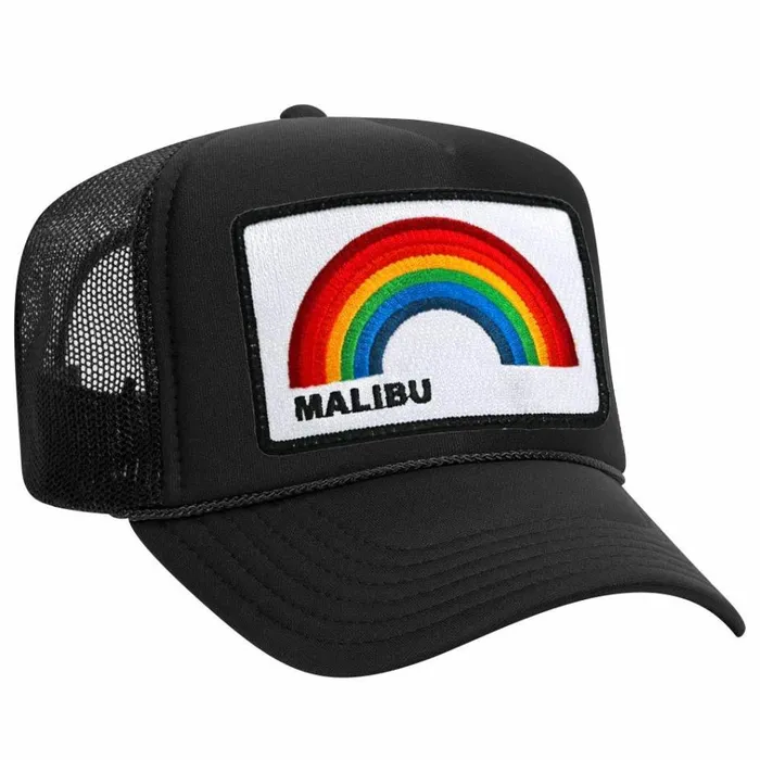 Women Trucker Hats Aviator Nation MALIBU RAINBOW TRUCKER HAT