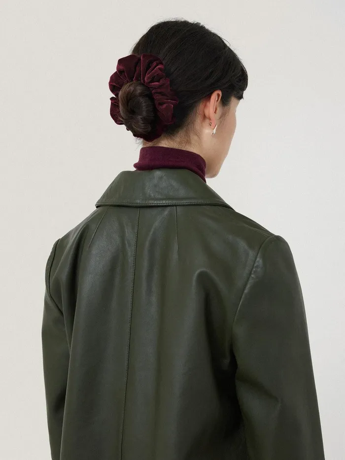 Women Velvet Scrunchie Burgundy Jigsaw Pyjamas and Loungewear