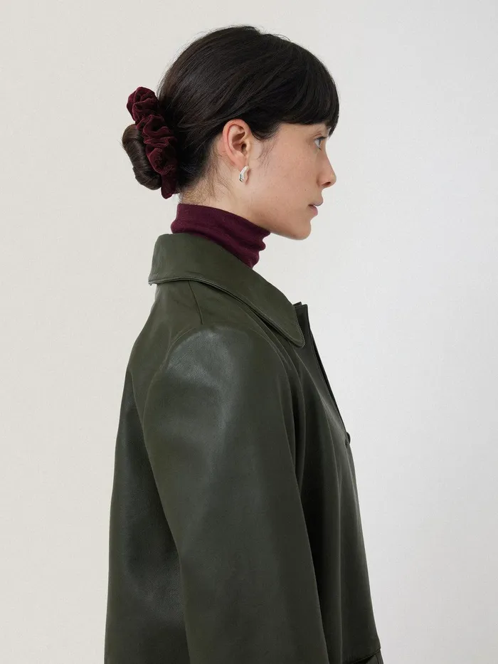 Women Velvet Scrunchie Burgundy Jigsaw Pyjamas and Loungewear