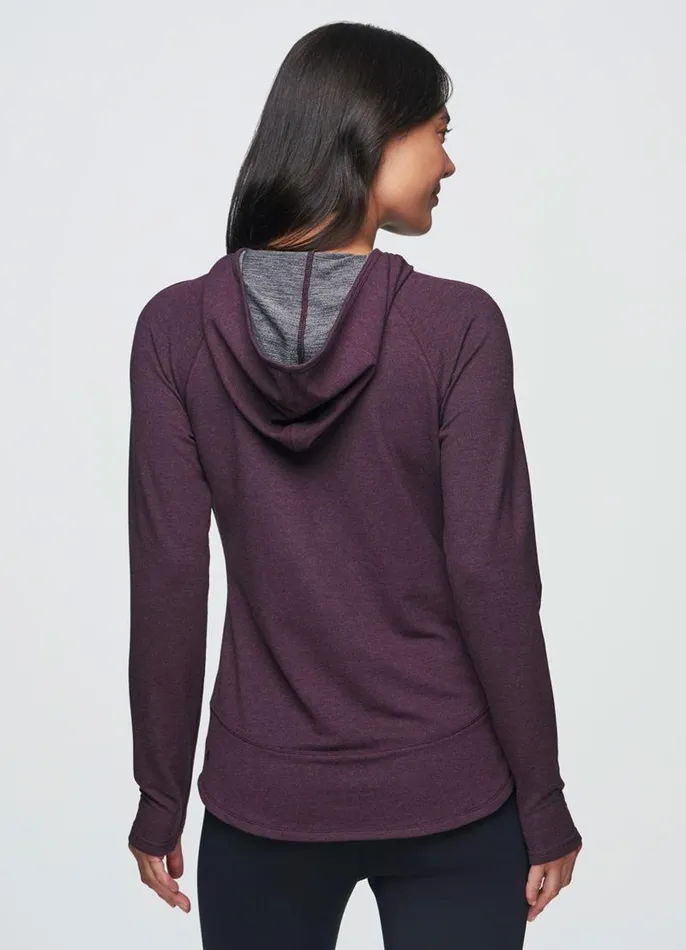 Women Weekend French Terry Hoodie Plum RBX Active Long Sleeve