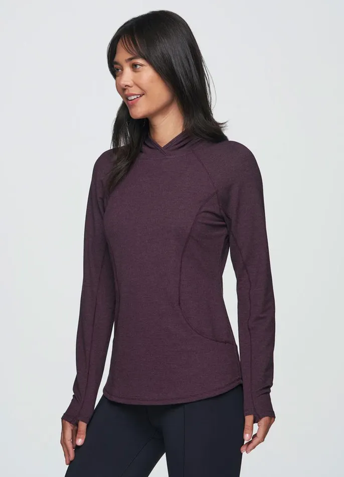 Women Weekend French Terry Hoodie Plum RBX Active Long Sleeve
