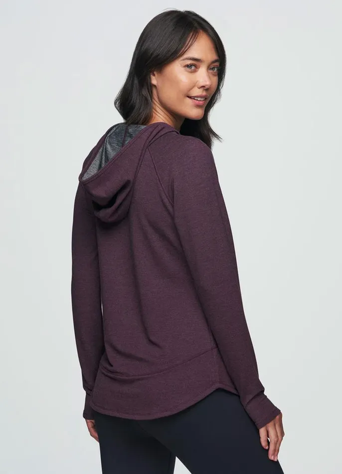 Women Weekend French Terry Hoodie Plum RBX Active Long Sleeve